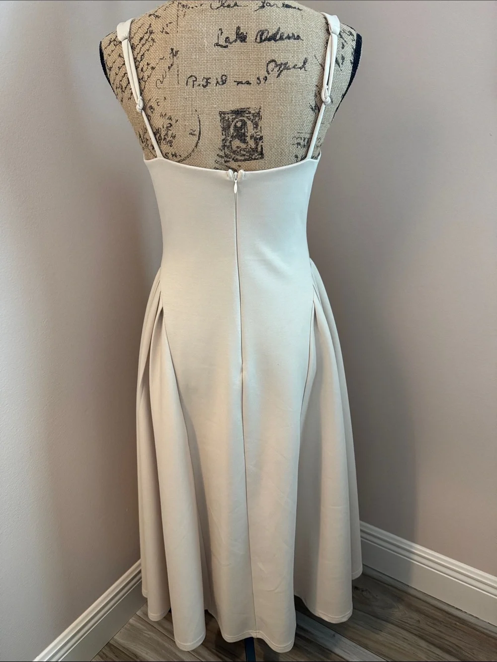 Peachy Beige Knit Bridesmaid or Summer Dress. - Picture 3 of 5